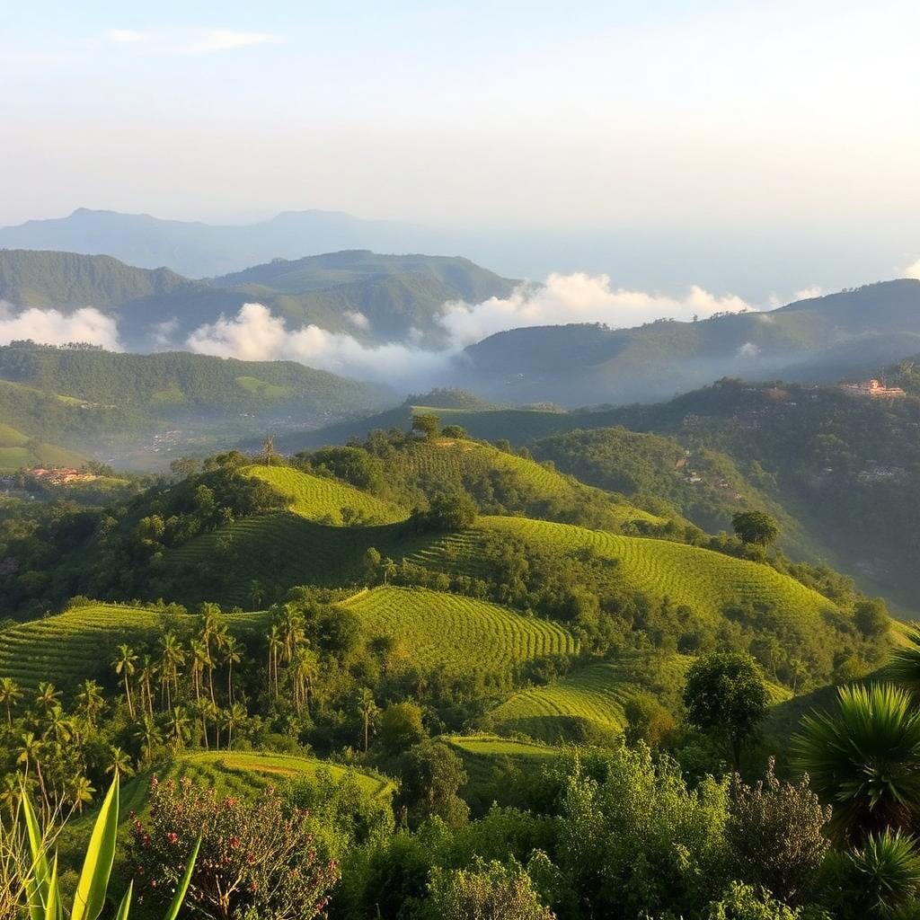 Ethiopian coffee highlands in the Sidamo region